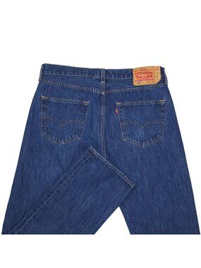 Levis 501 Original Fit Jeans W34 L32 Button Fly Blue Denim Straight Leg